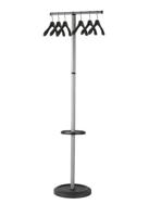 Kapstok vloerstandaard, met 6 zwarte kledinghangers