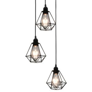 VidaXL Plafondlamp met diamantvorm 3xe27 zwart