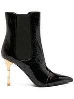 Balmain bottines en cuir à talon biseauté - Noir