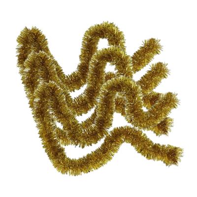 Kerstslingers - 3x stuks - glitter goud - folie lametta - 180 x 7 cm - kerstboom versiering