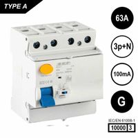 SEP RCD1 Type A[G] aardlekschakelaar 4 polig 63A 100mA 10kA 3112001050
