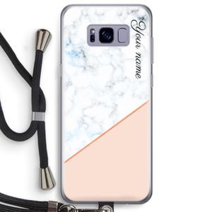 Marmer in stijl: Samsung Galaxy S8 Plus Transparant Hoesje met koord