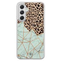 Samsung Galaxy A54 hybride hoesje - Luipaard marmer mint
