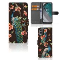 Nokia C32 | Telefoonhoesje | Met pasjeshouder | Pauw met Bloemen