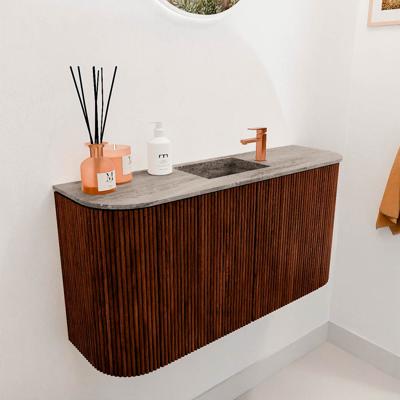 Toiletmeubel Mondiaz Joya Dlux | 83.2 cm | Meubelkleur Ruby | Faye wastafel Oza Wasbak Midden | 1 kraangat