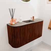 Toiletmeubel Mondiaz Joya Dlux | 83.2 cm | Meubelkleur Ruby | Faye wastafel Oza Wasbak Midden | 1 kraangat