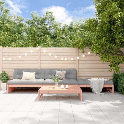 4-delige Loungeset met kussens massief douglashout