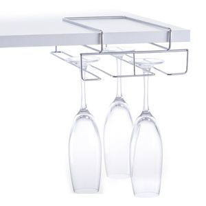 4x Zilver wijnglas houders voor aan plank voor 4 glazen 28 cm