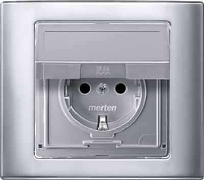 Stopcontact buiten inbouw Aquadesign aluminium stopcontact met klapdeksel en afdekraam waterdicht