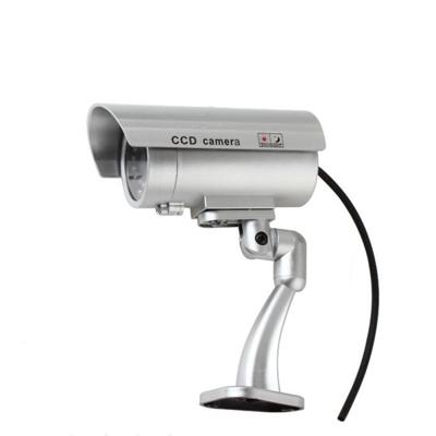 Waterdichte dummy CCTV-camera met knipperende LED voor realistisch zoeken naar beveiligings alarm (zilver)
