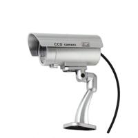 Waterdichte dummy CCTV-camera met knipperende LED voor realistisch zoeken naar beveiligings alarm (zilver)