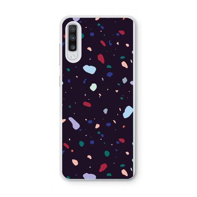 Dark Rounded Terrazzo: Samsung Galaxy A70 Transparant Hoesje