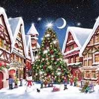 Kerst thema servetten - 40x st -  winterse kerstprint - 33 x 33 cm - kerstdiner - kerstservetten