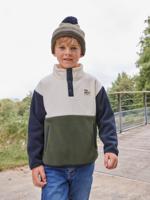 Fleece sweater voor jongens met lange mouwen groen