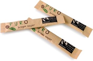 Puro suikersticks fairtrade, rietsuiker, 3 g, pak doos 1000 stuks