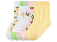 lupilu 5 meisjes sokken (19/22, Wit/geel/groen/roze) - thumbnail
