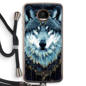 Darkness Wolf: Motorola Moto Z Force Transparant Hoesje met koord