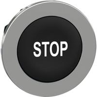 Schneider Electric ZB4FA234 ZB4FA234 Plat, Terugstelbaar (Ø) 30.5 mm STOP Chroom, Zwart 1 stuk(s)