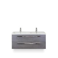 Seville Badmeubelset 120 cm - 2 laden Beton Antraciet - Wastafel Djazz Dubbel