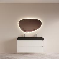 Badmeubelset BWS Riga met Lako Wastafel Zwart 120 Mat Wit