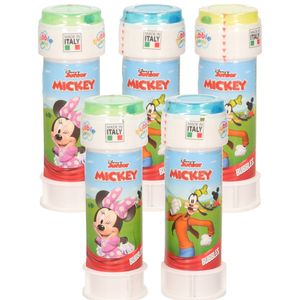 24x Disney Mickey Mouse bellenblaas flesjes met bal spelletje in dop 60 ml voor kinderen