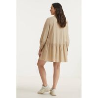 Simply Be trapeze jurk met plooien beige - thumbnail