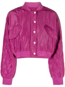 Maje quilted cropped bomber jacket - Rose