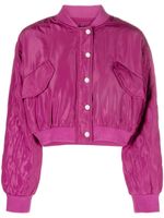 Maje quilted cropped bomber jacket - Rose - thumbnail