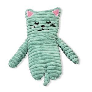 Magnetron warmte knuffel kat/poes mintgroen 24 cm    -