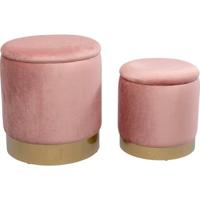 Kare Poef Cherry Storage Mauve Brass (2|set)