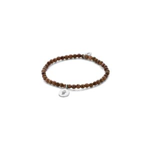 CO88 Collection 8CB-90168 - Natuurstenen armband met hanger - Fatima hand - 4 mm Jade - one-size - bruin