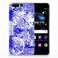 Silicone Back Case Huawei P10 Angel Skull Blauw