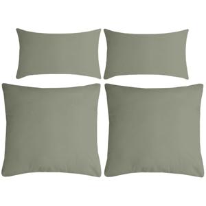 Stof Textile sierkussen Nelson - 4x - groen - 2 formaten - polyester