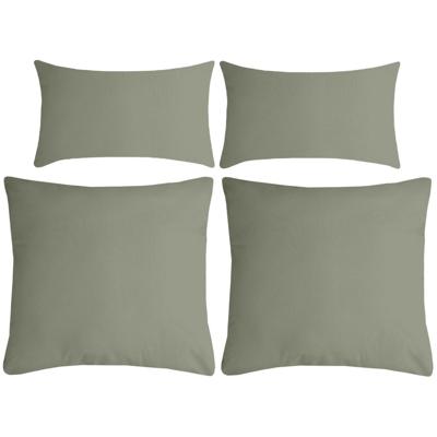 Stof Textile sierkussen Nelson - 4x - groen - 2 formaten - polyester