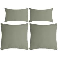 Stof Textile sierkussen Nelson - 4x - groen - 2 formaten - polyester