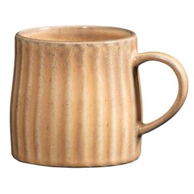Mok met oor Mila - beige - stoneware - 340 ml - Leen Bakker
