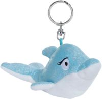 Nici sleutelhanger Dolphin Del Finchen junior 10 cm blauw/wit - thumbnail