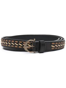 Saint Laurent ceinture à design tressé - Noir