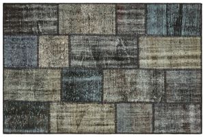 patchwork vloerkleed zwart nr.35533 180cm x 120cm