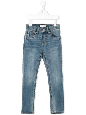Levi's Kids jean skinny à effet délavé - Bleu