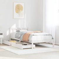 Bedframe zonder matras massief grenenhout wit 75x190 cm