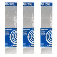 3x Knutsel alu-crepe vouw papier glitter zilver 150 x 50 cm