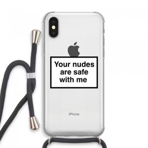 Safe with me: iPhone XS Max Transparant Hoesje met koord