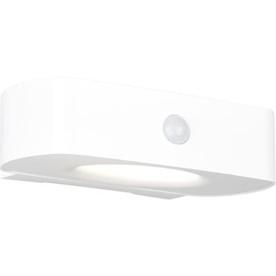 LED Tuinverlichting - Trion Lior - Wandlamp Buitenlamp - 1 Lichtpunt van 6 Watt - Natuurlijk Wit 4000K - Schemeringsensor - Bewegingssensor - Wit - Kunststof