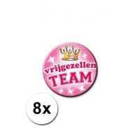 8 roze vrijgezellen buttons