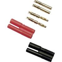 Schnepp Assortiment laboratoriumconnectoren Stekker, recht, Bus, recht Stift-Ø: 2 mm Rood, Zwart 4 onderdelen