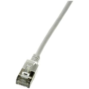 LogiLink CQ9042S RJ45 Netwerkkabel, patchkabel CAT 6A U/FTP 1.50 m Grijs Extreem dun, Vlambestendig, Flexibel, Folie afscherming, Halogeenvrij, Snagless,