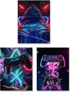 Affiches - Neon Gamen / Set van 3