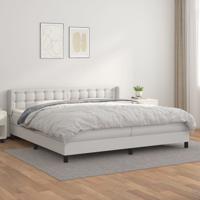 Boxspring met matras kunstleer wit 200x200 cm
