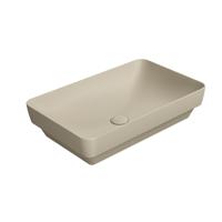 Keramische Opbouw Wastafel Sapho Pura 60x38 Mat Beige